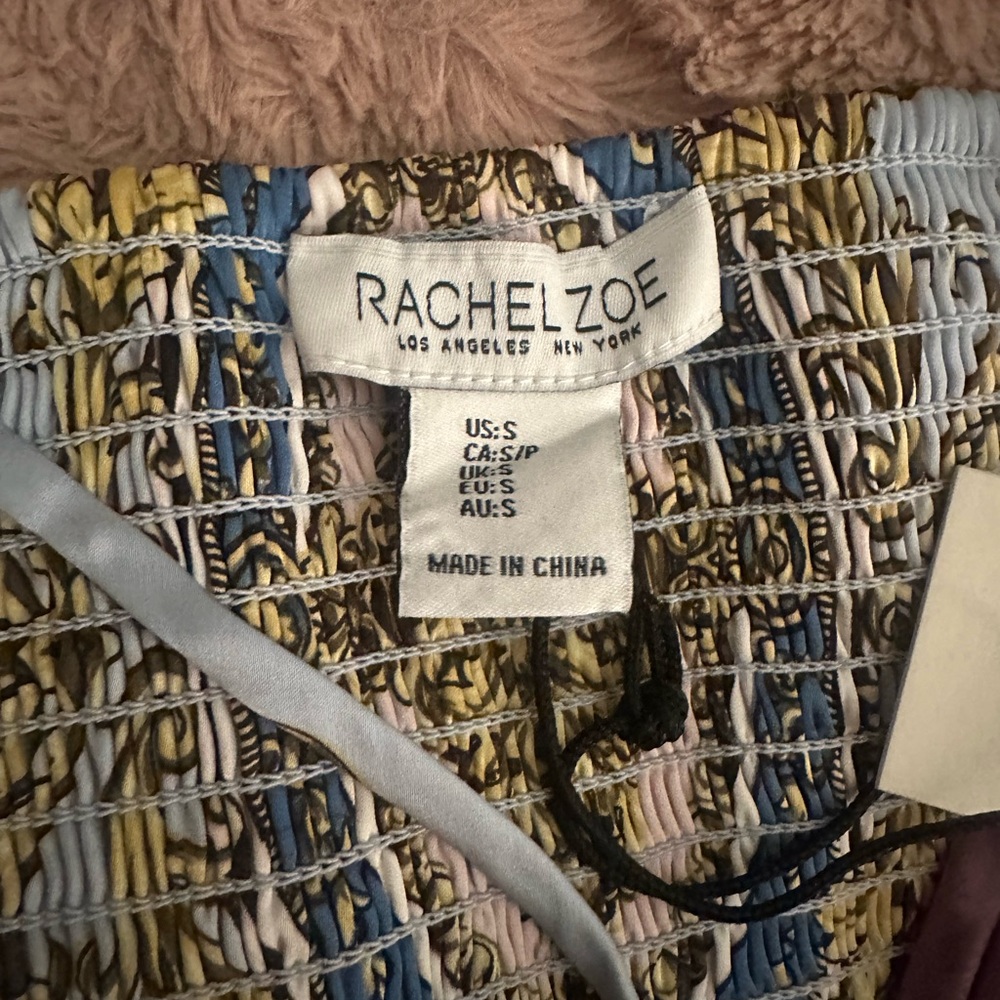 Rachel Zoe Versace inspired Blue and Gold Baroque Print Top - Picture 4 of 5